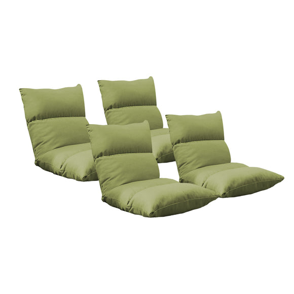 NNEAGS 4X Lounge Floor Recliner Adjustable Lazy Sofa Bed Folding Game Chair Yellow Green