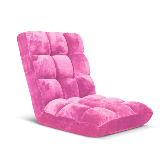 NNEAGS Floor Recliner Folding Lounge Sofa Futon Couch Folding Chair Cushion Light Pink
