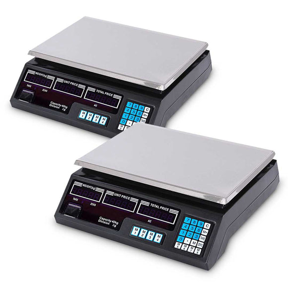 NNEAGS 2x Digital Kitchen Scales Shop Electronic Weight Scale Food 40kg/5g