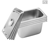 NNEAGS 4X GN Pan Full Size 1/3 GN Pan 15cm Deep Stainless Steel Tray With Lid