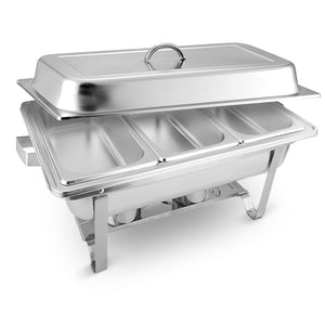 NNEAGS 3L Triple Tray Stainless Steel Chafing Food Warmer Catering Dish
