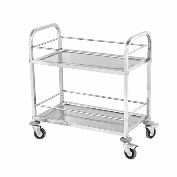 NNEAGS 2 Tier 85x45x90cm Stainless Steel Drink Wine Food Utility Cart Medium