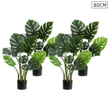 NNEAGS 4X 80cm Artificial Indoor Potted Turtle Back Fake Decoration Tree Flower Pot Plant