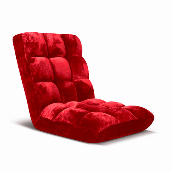 NNEAGS Floor Recliner Folding Lounge Sofa Futon Couch Folding Chair Cushion Red