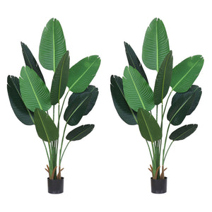 NNEAGS 2X 180cm Green Artificial Indoor Nordic Wind Traveller Banana Plant Fake Decorative Tree