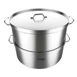 NNEAGS Food Steamer 35cm 304 Top Grade Stainless Steel 2 Tiers