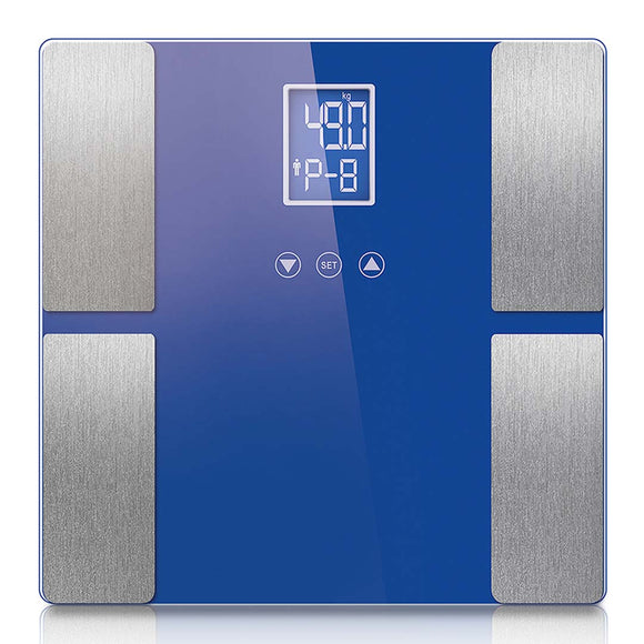 NNEAGS Digital Electronic LCD Bathroom Body Fat Scale Weighing Scales Weight Monitor Blue