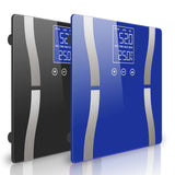 NNEAGS 2X Glass LCD Digital Body Fat Scale Bathroom Electronic Gym Water Weighing Scales Black/Blue