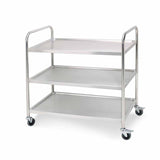 NNEAGS 3 Tier 86x54x94cm Stainless Steel Kitchen Dinning Food Cart Trolley Utility Round Large