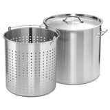 NNEAGS 98L 18/10 Stainless Steel Stockpot with Perforated Stock pot Basket Pasta Strainer