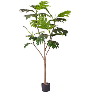 NNEAGS 180cm Artificial Natural Green Split-Leaf Philodendron Tree Fake Tropical Indoor Plant Home Office Decor