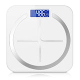 NNEAGS 180kg Glass LCD Digital Fitness Weight Bathroom Body Electronic Scales White