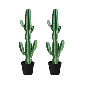 NNEAGS 2X 105cm Green Artificial Indoor Cactus Tree Fake Plant Simulation Decorative 6 Heads