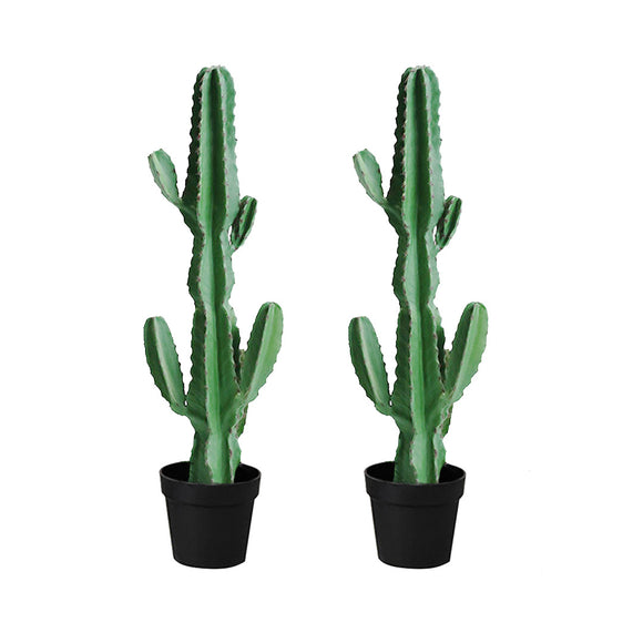 NNEAGS 2X 105cm Green Artificial Indoor Cactus Tree Fake Plant Simulation Decorative 6 Heads