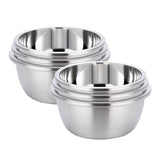 NNEAGS 2X 3Pcs Deepen Polished Stainless Steel Stackable Baking Washing Mixing Bowls Set Food Storage Basin
