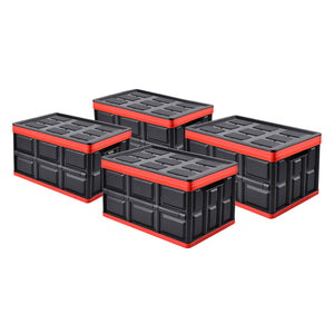 NNEAGS 4X 30L Collapsible Car Trunk Storage Multifunctional Foldable Box Black