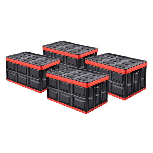 NNEAGS 4X 30L Collapsible Car Trunk Storage Multifunctional Foldable Box Black