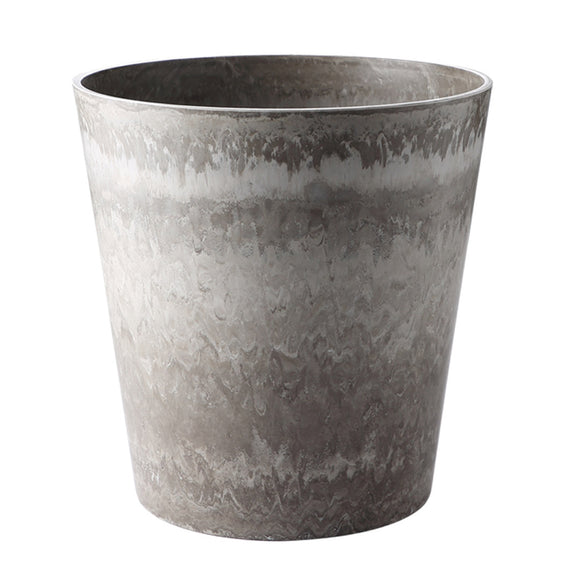 NNEAGS 32cm Rock Grey Round Resin Plant Flower Pot in Cement Pattern Planter Cachepot for Indoor Home Office