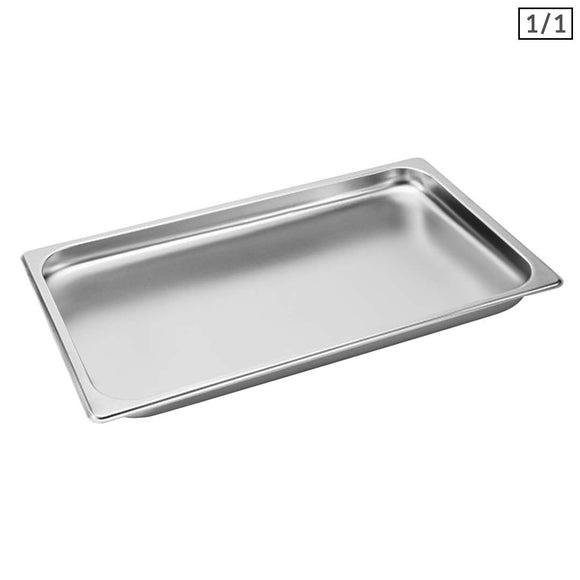 NNEAGS GN Pan Full Size 1/1 GN Pan 2cm Deep Stainless Steel Tray