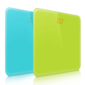 NNEAGS 2X 180kg Digital Fitness Weight Bathroom Gym Body Glass LCD Electronic Scales Green/Blue