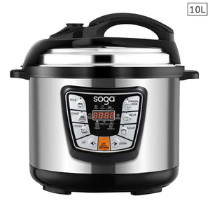 NNEAGS Stainless Steel Electric Pressure Cooker 10L Nonstick 1600W