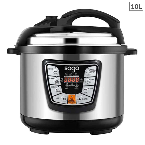 NNEAGS Stainless Steel Electric Pressure Cooker 10L Nonstick 1600W