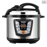 NNEAGS Stainless Steel Electric Pressure Cooker 10L Nonstick 1600W