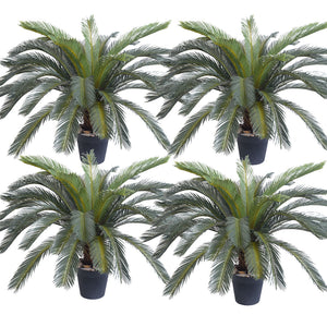 NNEAGS 4X 155cm Artificial Indoor Cycas Revoluta Cycad Sago Palm Fake Decoration Tree Pot Plant