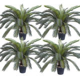 NNEAGS 4X 155cm Artificial Indoor Cycas Revoluta Cycad Sago Palm Fake Decoration Tree Pot Plant