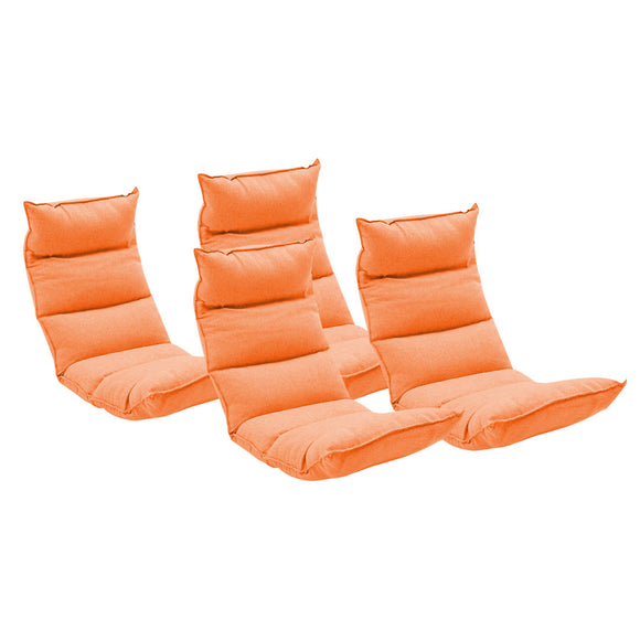 NNEAGS 4X Foldable Tatami Floor Sofa Bed Meditation Lounge Chair Recliner Lazy Couch Orange