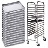 NNEAGS Trolley 16 Tier Stainless Steel with Aluminum Baking Pan Cooking Tray for Bakers