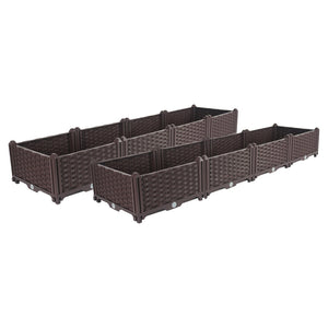NNEAGS 2X 160cm Raised Planter Box Vegetable Herb Flower Outdoor Plastic Plants Garden Bed