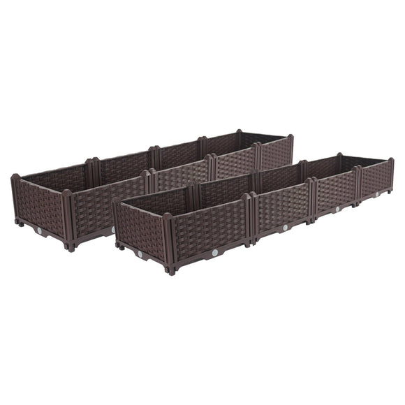 NNEAGS 2X 160cm Raised Planter Box Vegetable Herb Flower Outdoor Plastic Plants Garden Bed