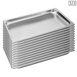 NNEAGS 12X GN Pan Full Size 1/1 GN Pan 2cm Deep Stainless Steel Tray