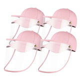 NNEAGS 4X Outdoor Protection Hat Anti-Fog Pollution Dust Protective Cap Full Face HD Shield Cover Kids Pink