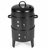 NNEAGS 3 In 1 Barbecue Smoker Outdoor Charcoal BBQ Grill Camping Picnic Fishing