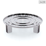 NNEAGS 34cm Stainless Steel Steamer Insert Stock Pot Steaming Rack Stockpot Tray