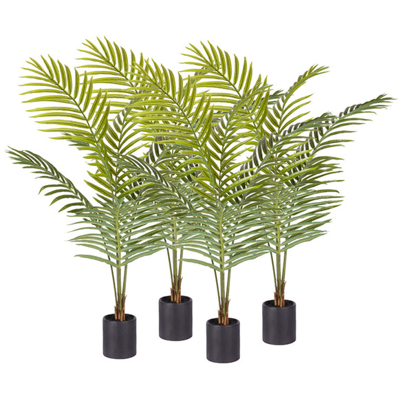 NNEAGS 4X 120cm Green Artificial Indoor Rogue Areca Palm Tree Fake Tropical Plant Home Office Decor