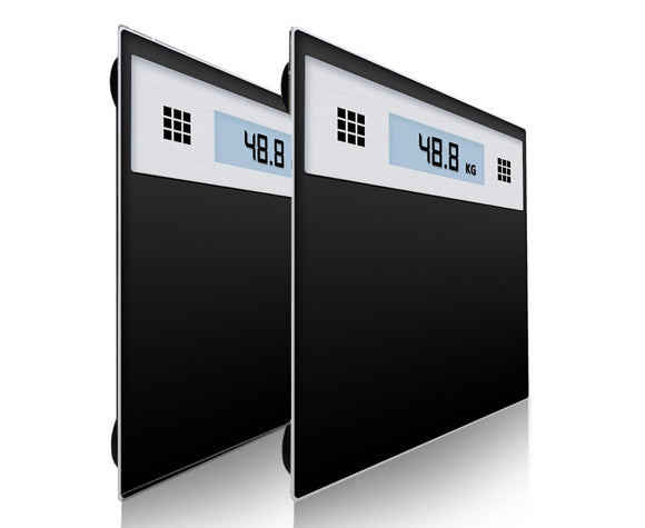 NNEAGS 2X 180kg Electronic Talking Scale Weight Fitness Glass Bathroom Scale LCD Display Stainless