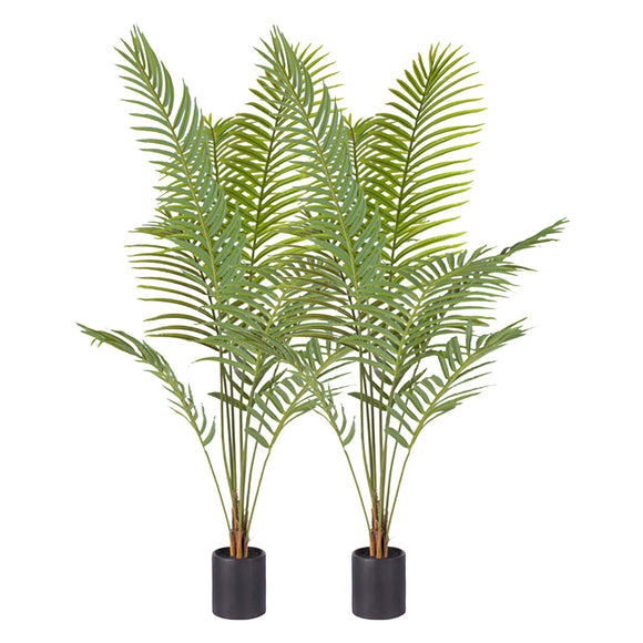 NNEAGS 2X 180cm Green Artificial Indoor Rogue Areca Palm Tree Fake Tropical Plant Home Office Decor