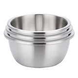 NNEAGS 3Pcs Deepen Matte Stainless Steel Stackable Baking Washing Mixing Bowls Set Food Storage Basin
