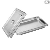 NNEAGS 2X GN Pan Full Size 1/1 GN Pan 4cm Deep Stainless Steel Tray With Lid