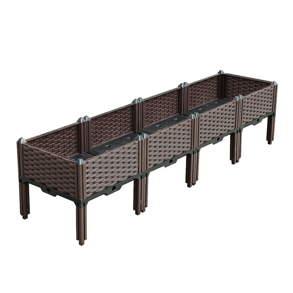NNEAGS 160cm Raised Planter Box Vegetable Herb Flower Outdoor Plastic Plants Garden Bed with Legs