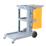 NNEAGS 3 Tier Multifunction Janitor Cleaning Waste Cart Trolley and Waterproof Bag