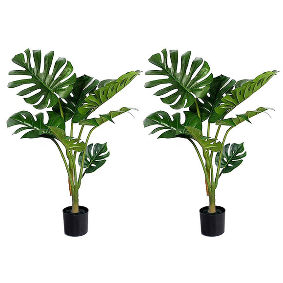 NNEAGS 2X 120cm Artificial Green Indoor Turtle Back Fake Decoration Tree Flower Pot Plant