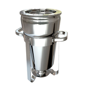 NNEAGS 7L Round Stainless Steel Soup Warmer Marmite Chafer Full Size Catering Chafing Dish