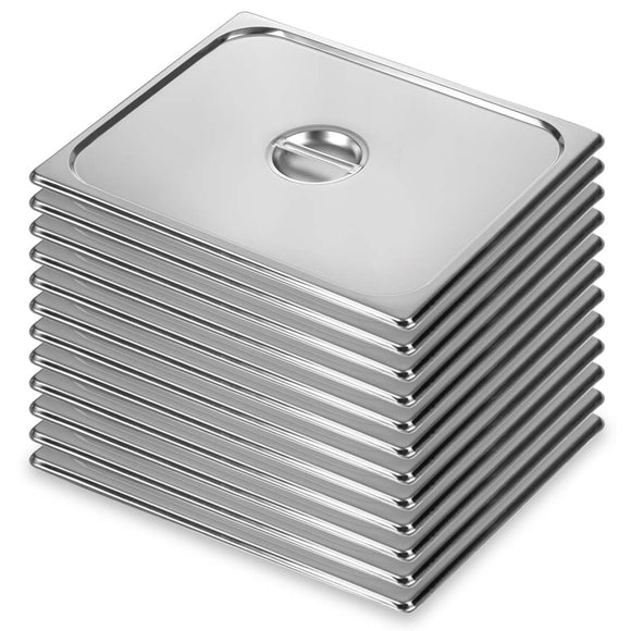 NNEAGS 12X GN Pan Lid Full Size 1/1 Stainless Steel Tray Top Cover