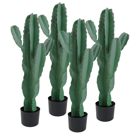 NNEAGS 4X 70cm Green Artificial Indoor Cactus Tree Fake Plant Simulation Decorative 5 Heads