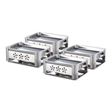 NNEAGS 4X 45CM Portable Stainless Steel Outdoor Chafing Dish BBQ Fish Stove Grill Plate