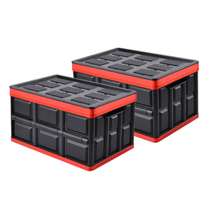 NNEAGS 2X 30L Collapsible Car Trunk Storage Multifunctional Foldable Box Black
